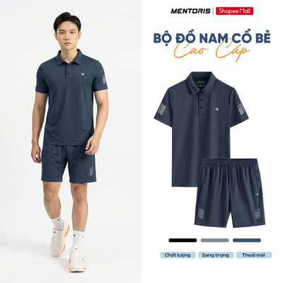 Bộ Polo Thể Thao Nam MENTORIS Vải Chevron Weave Cao Cấp, Form Regular Fit,Co Giãn Thoáng Khí MABP26S012