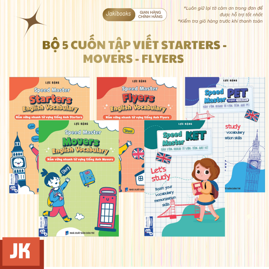 Sách tiếng Anh - Sách Tập Viết Từ Vựng Tiếng Anh Starters Movers Flyers Ket Pet