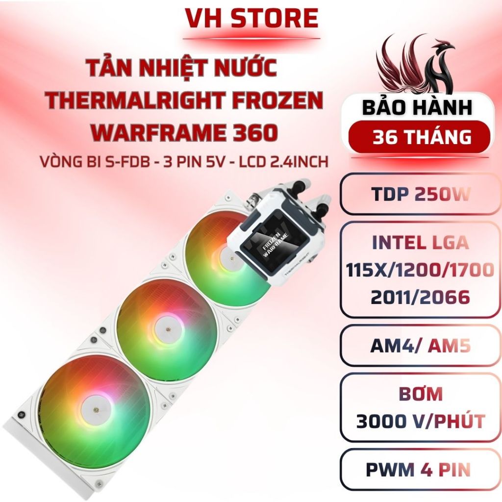 Tản Nhiệt Nước Thermalright Frozen Warframe 360 White - BẢO HÀNH 36 THÁNG - VHSTORE