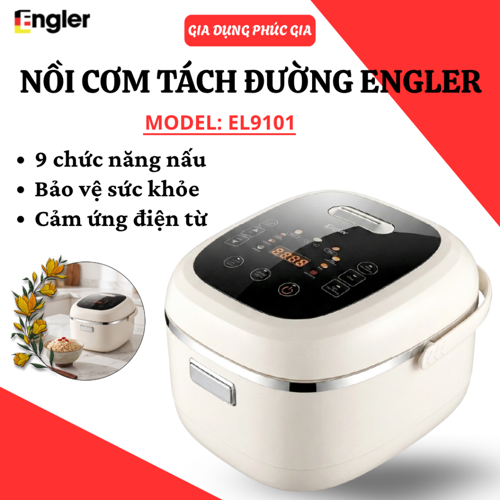 Nồi Cơm Tách Đường Engler EL9101 Dung Tích 2L Đa Chế Độ Nấu, Giữ Ấm Ổn Định Lâu Dài - Gia Dụng Phúc 