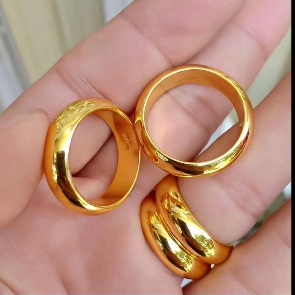 Nhẫn chỉ trơn 1 chỉ mạ vang cao cấp TAJ