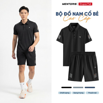 Bộ Polo Nam MENTORIS Vải Chevron Weave Co Giãn, Thoáng Khí, Phong Cách Thể Thao MABP26S012