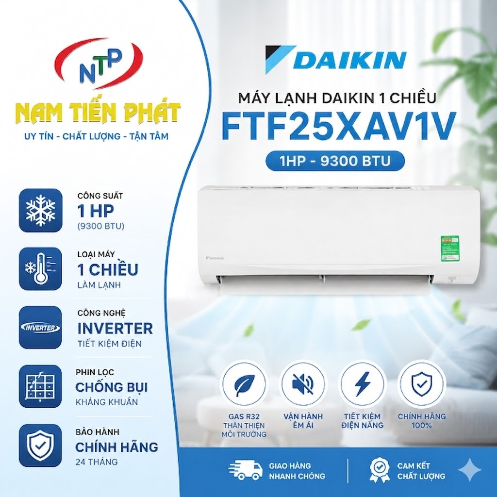 Máy Lạnh Daikin 1 Hp FTF25XAV1V (9.300 BTU)