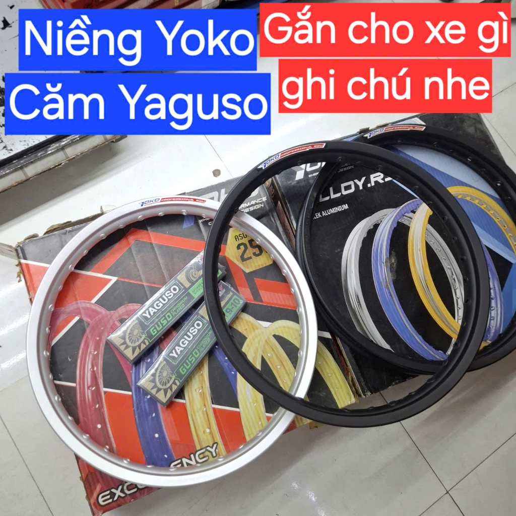 Bộ Niềng YOKO + Căm YAGUSO Fu, Wave, Blade,.. Cả 2 Bánh(TRƯỚC VÀ SAU)