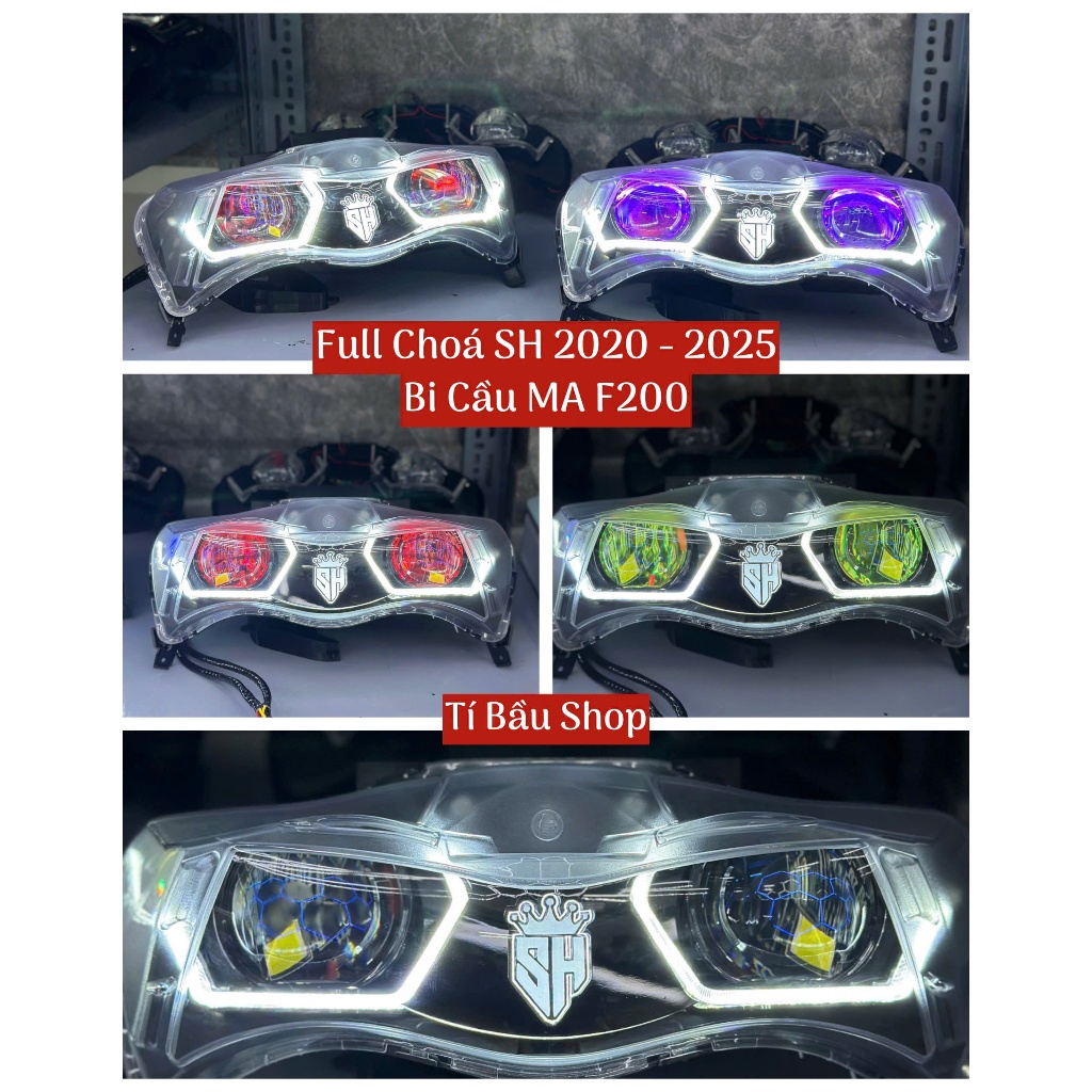 Full Cụm Choá Bi Cầu MA F200 Mắt Quỷ Đổi Màu App SH 2020 - 2025