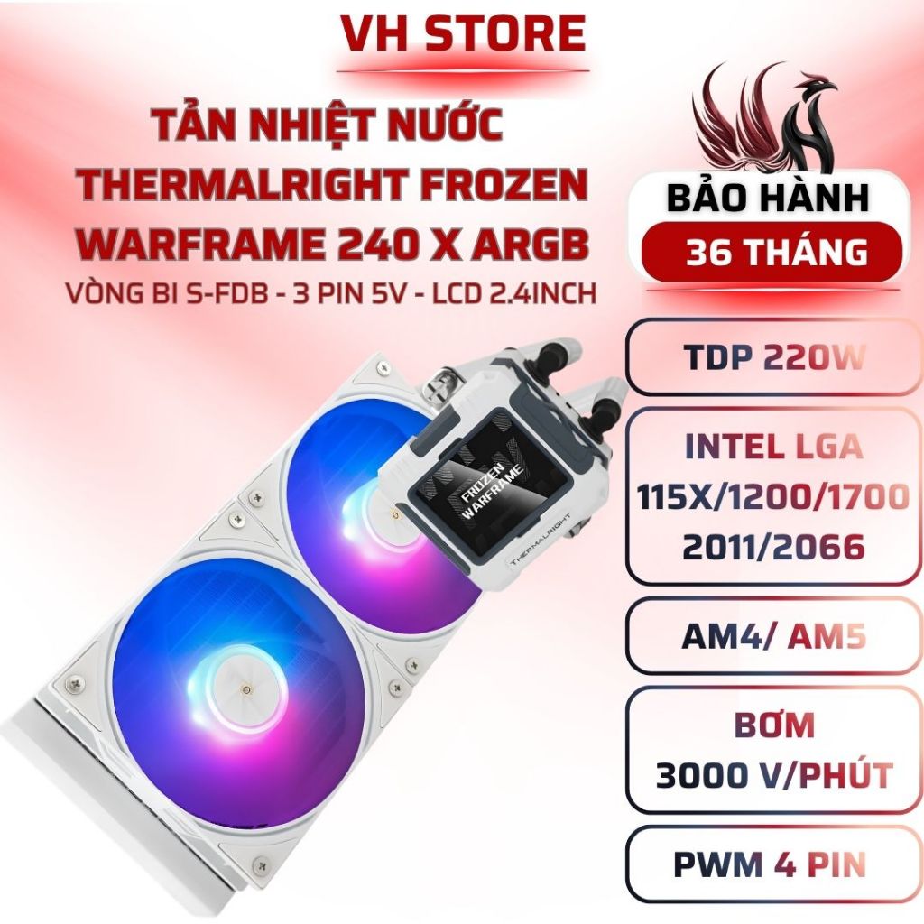 Tản Nhiệt Nước Thermalright Frozen Warframe 240 X White LCD - BẢO HÀNH 36 THÁNG - VHSTORE