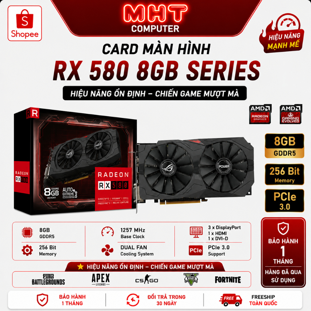 Card màn hình  RX 560 Rx 560 4g rx580 rx 580 8g rx588 8GB
