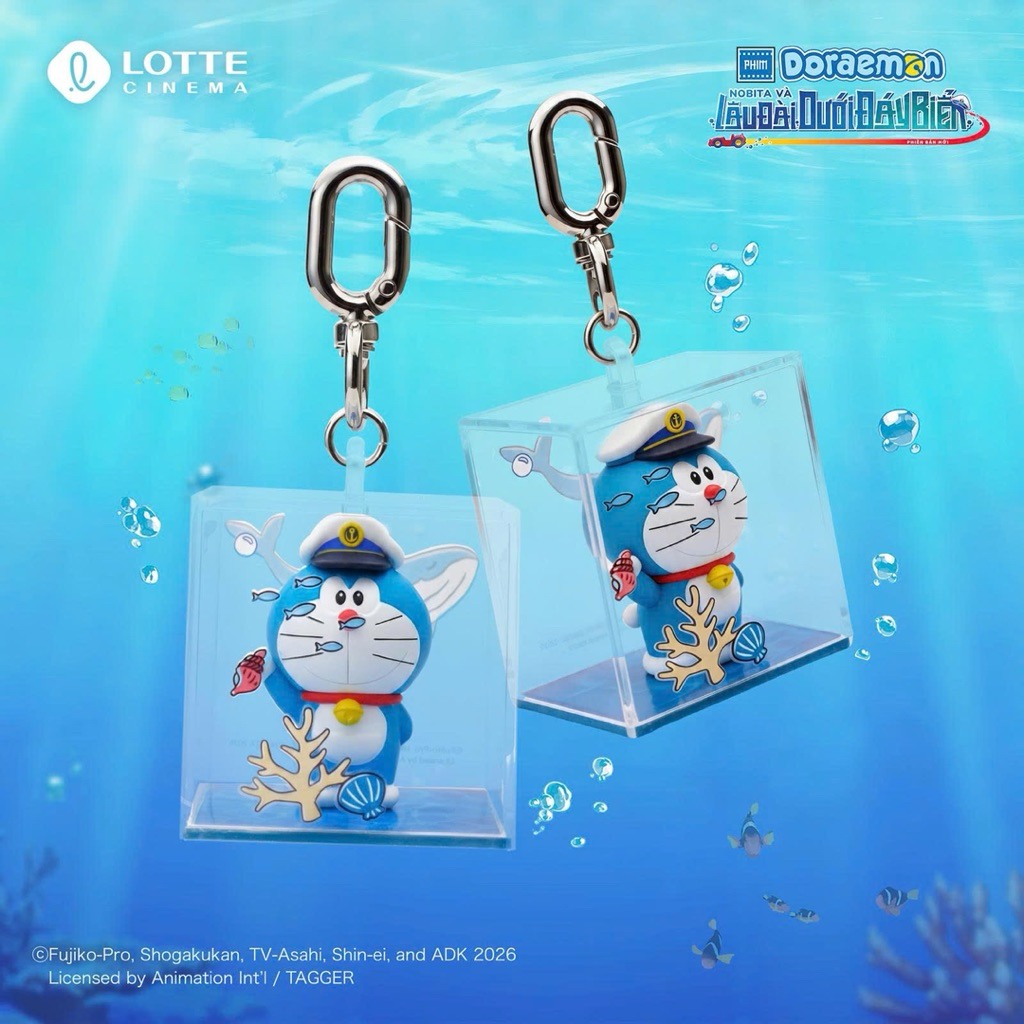 Móc khoá hộp Doraemon phiên bản Lotte Cinema dễ thương đáng yêu 2026