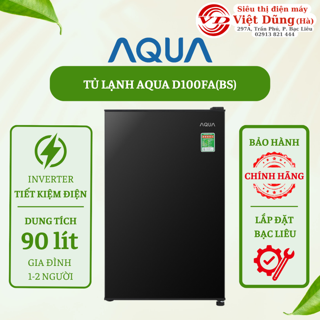 Tủ lạnh Aqua 90 lít AQR-D100FA(BS)