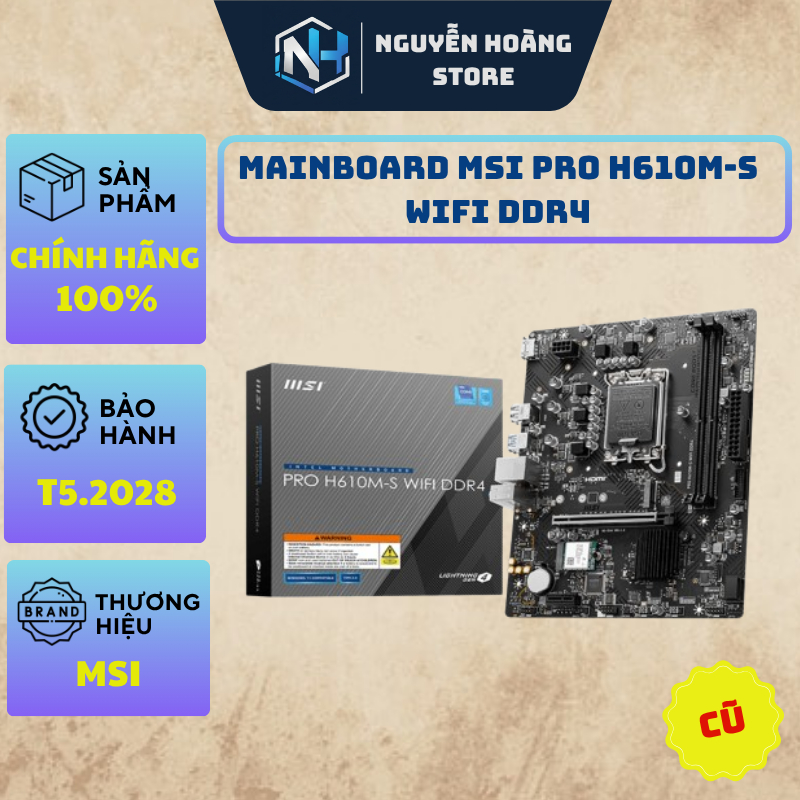 Mainboard MSI Pro H610M-S Wifi DDR4 Cũ