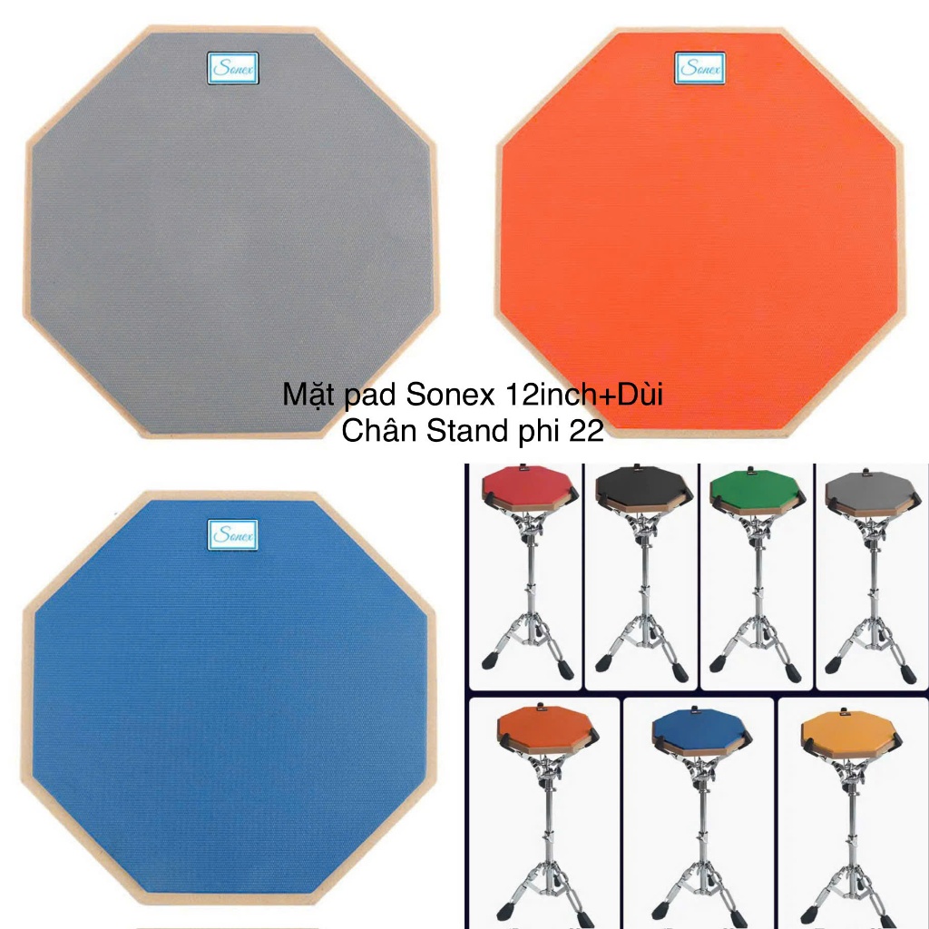 (Tặng cặp dùi) Mặt pad tập trống 12inch=32cm (CÓ PHÂN LOẠI)