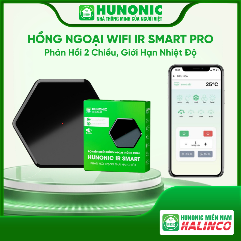 PRO - Tặng củ nguồn - Hunonic IR Smart Pro ĐK hồng ngoại Tivi, Điều Hoà qua ĐT, Phản hồi 2 chiều