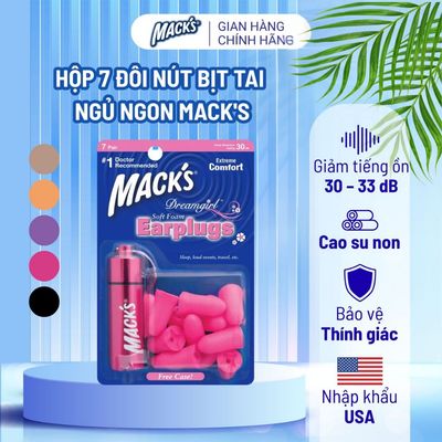 Hộp 7 đôi nút bịt tai dành cho ngủ ngon thương hiệu Mack's (Nhiều màu lựa chọn)