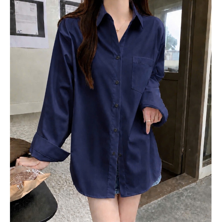 Áo Sơ Mi Dài Tay Bigsize Nữ,Sơ Mi Form Rộng Chất Vải Lụa Mát Thoải Mái Không Nhăn SM20 | BigBuy360 - bigbuy360.vn