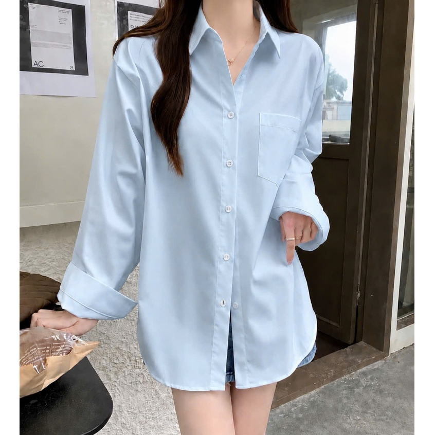 Áo Sơ Mi Dài Tay Bigsize Nữ,Sơ Mi Form Rộng Chất Vải Lụa Mát Thoải Mái Không Nhăn SM20 | BigBuy360 - bigbuy360.vn