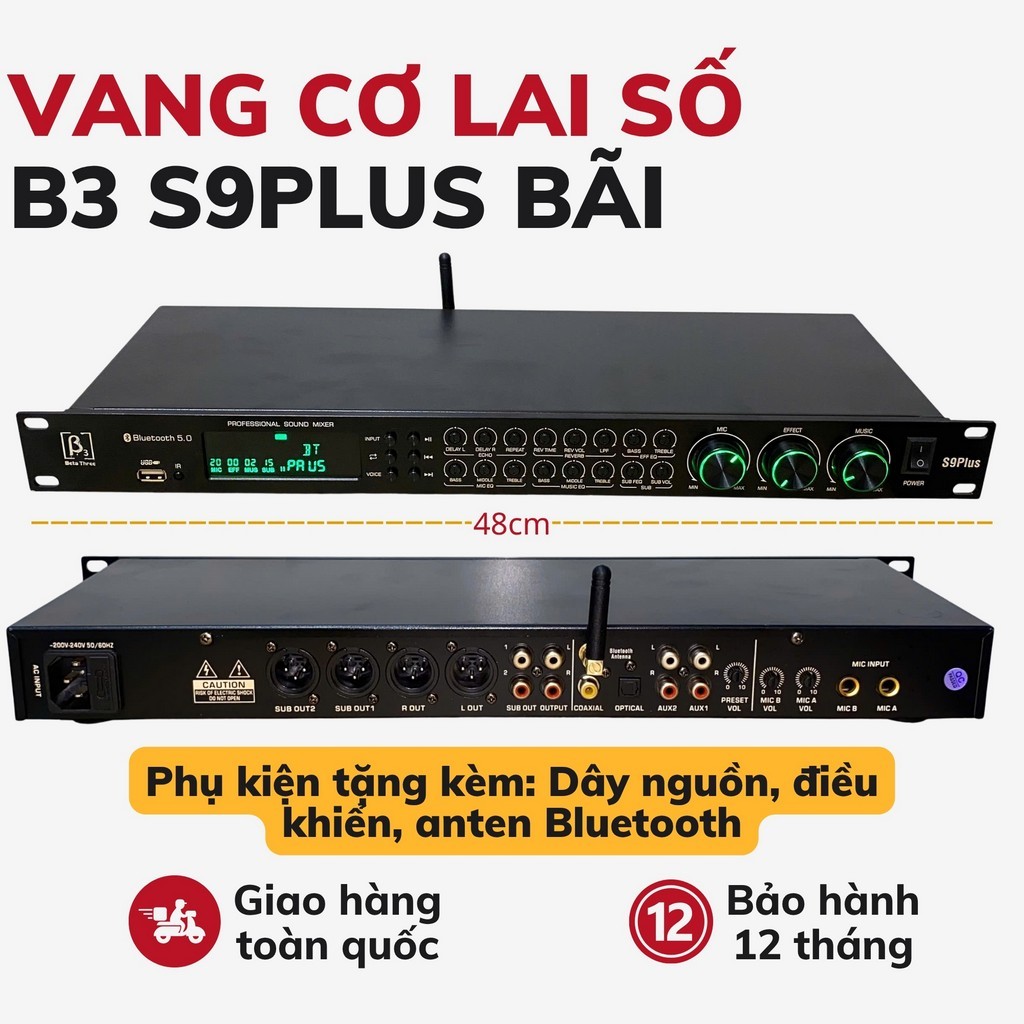 Vang Cơ Lai Số B3 S9 Plus Hàng Bãi Xịn - Vang Karaoke Gia Đình Cao Cấp, Echo Mượt, Reverb Hay