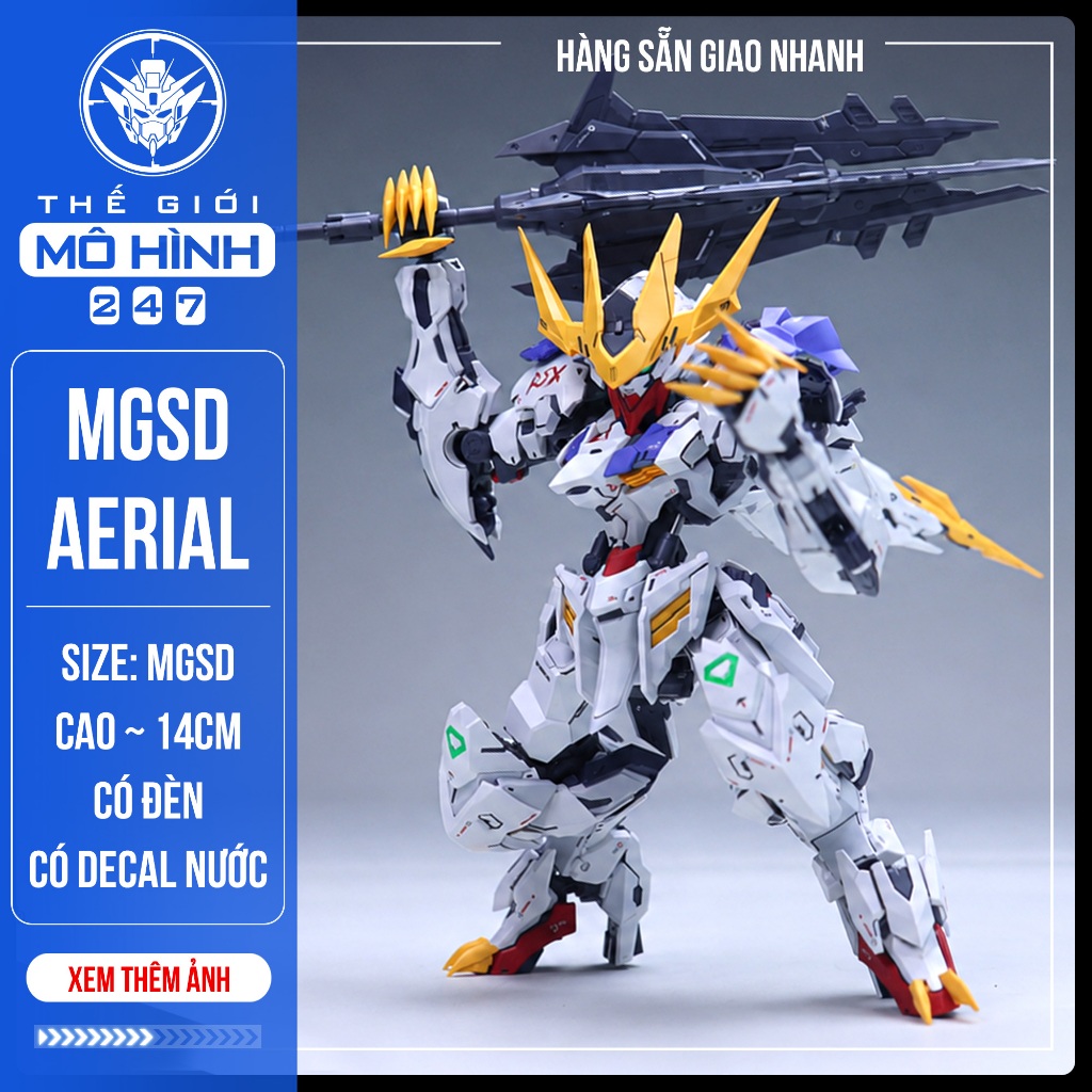(SẴN ĐÈN) Mô hình lắp ráp MGSD Barbatos Lupus Rex Alaya-Vijnana - Kèm Effect mắt + Decal nước