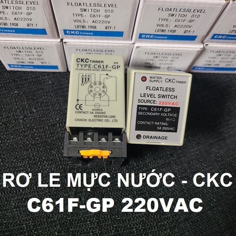Rơ le mức nước, Bộ điều khiển mực nước CKC, relay mực nước C61F-GP 61F-GP-N 220VAC