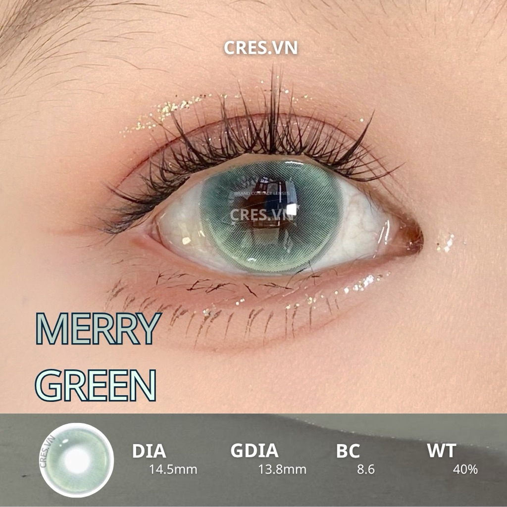 [ Buy 2 Get 1 ] MERRY GREEN l Lens CRES tone Douyin mắt tiên cá Best Seller 14.5MM
