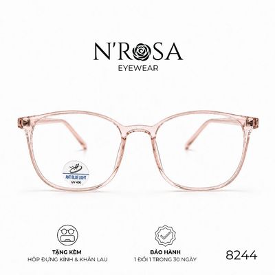 Gọng Kính N’ROSA 8244 – Form Vuông Bo Góc Thanh Mảnh, Nhựa Dẻo Siêu Nhẹ