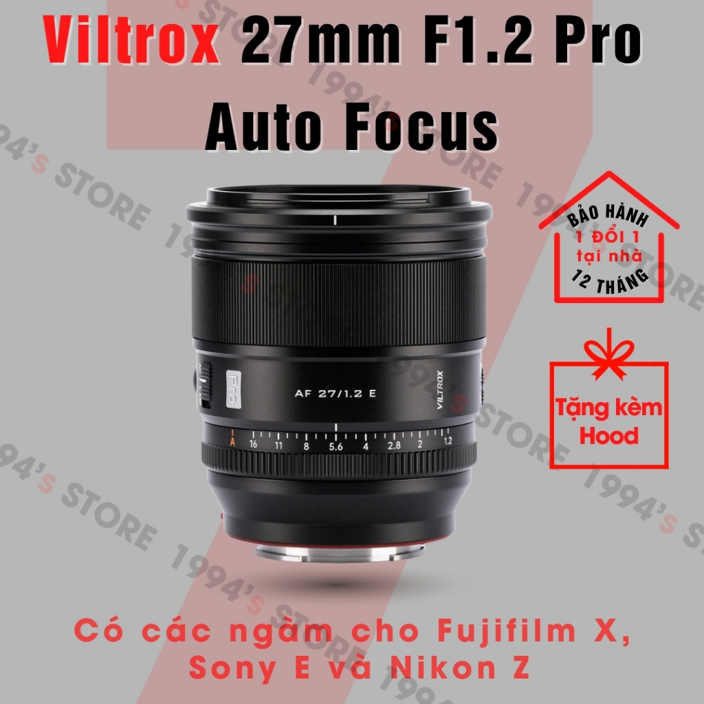 Ống kính Viltrox AF 27mm F1.2 Pro Auto Focus - Lens đa dụng khẩu độ lớn lấy nét tự động cho Fujifilm