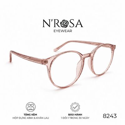 Gọng Kính N’ROSA 8243 – Form Tròn Panto Thời Thượng, Nhựa Dẻo Cao Cấp Siêu Bền, Phong Cách Unisex