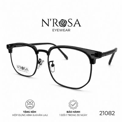 Gọng Kính N’ROSA 21082 – Dáng Clubmaster Cách Tân, Form Vuông Thanh Lịch