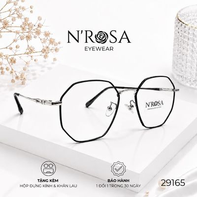 Gọng Kính Kim Loại N’ROSA 29165 – Thiết Kế Đa Giác Thời Thượng, Siêu Mảnh, Phong Cách High-Fashion