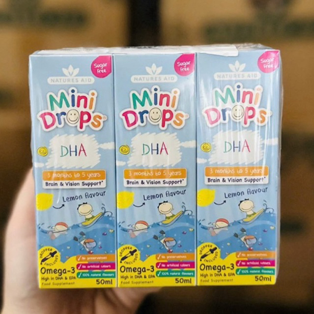 Natures Aid Mini Drops DHA - Giọt DHA Mini Drops Natures Aid Anh cho bé 50ml