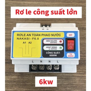 Rơ le phao bơm an toàn 12V -6000W Nakasi F6.0,chống giật, chống tràn, chống cạn tự động cho phao điện máy bơm nước