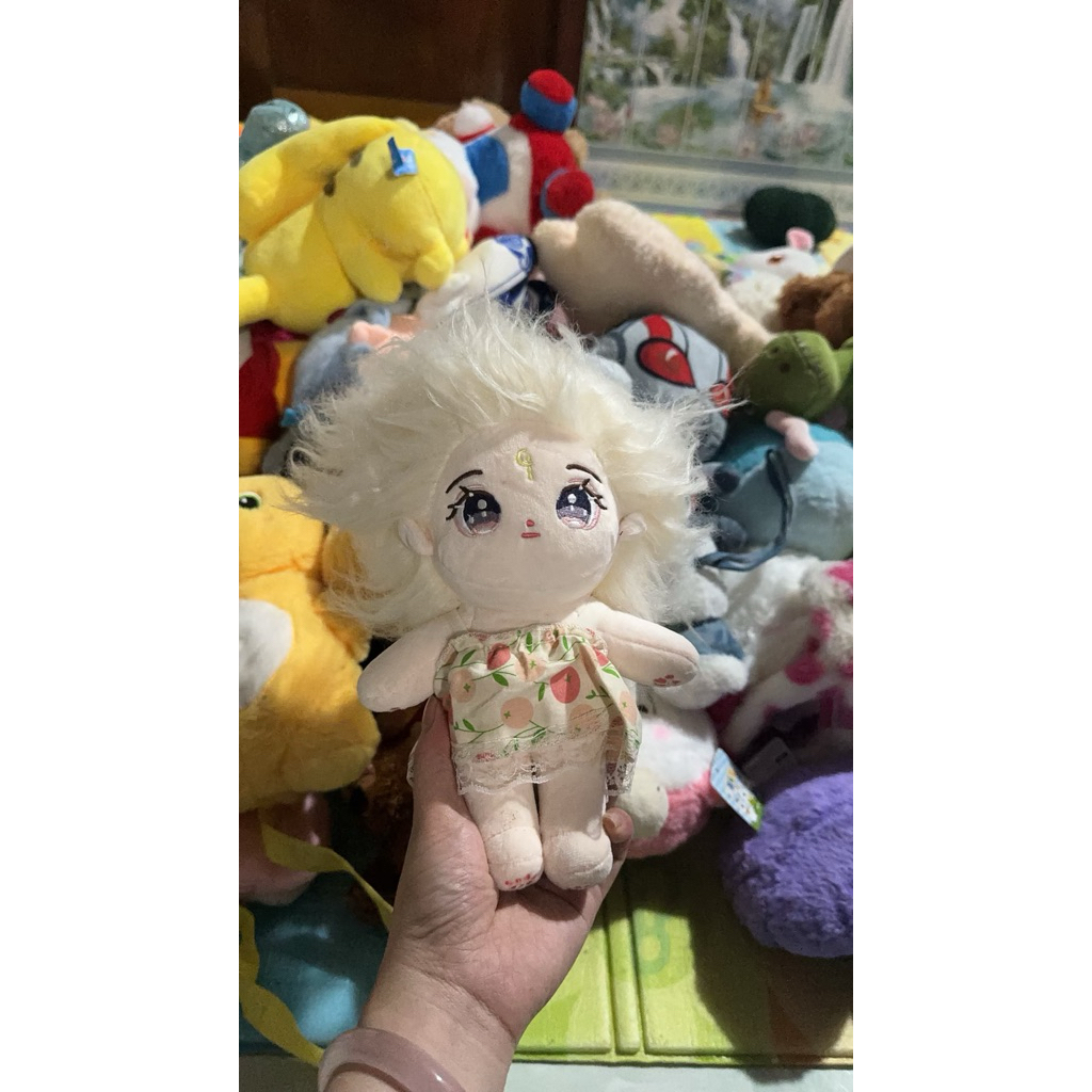 Doll nữ mặc váy, không xương, body béo, doll bông 20cm, ToT