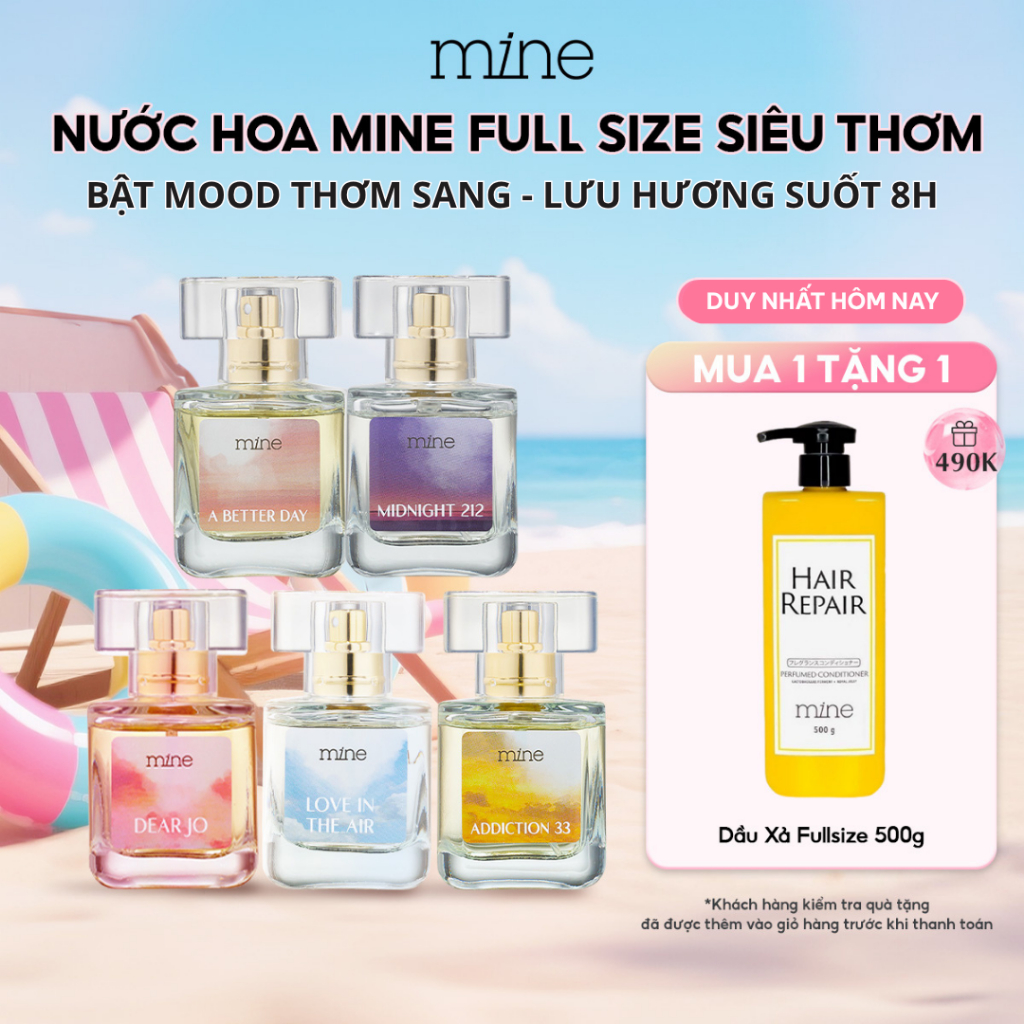 [TẶNG DẦU XẢ FULLSIZE] Nước Hoa Nữ Full Size Thơm Lâu 8H Nước Hoa Mine Cao Cấp Bộ Sưu Tập Hương Ngọt Ngào, Quyến Rũ