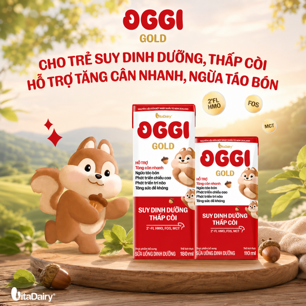 (Mẫu mới) Lốc lẻ Oggi Gold 110ml/180ml