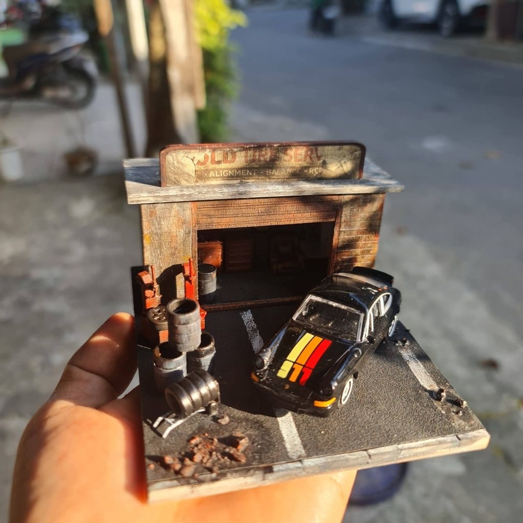 01 kit lắp ráp garage 1/64 kèm phụ kiện