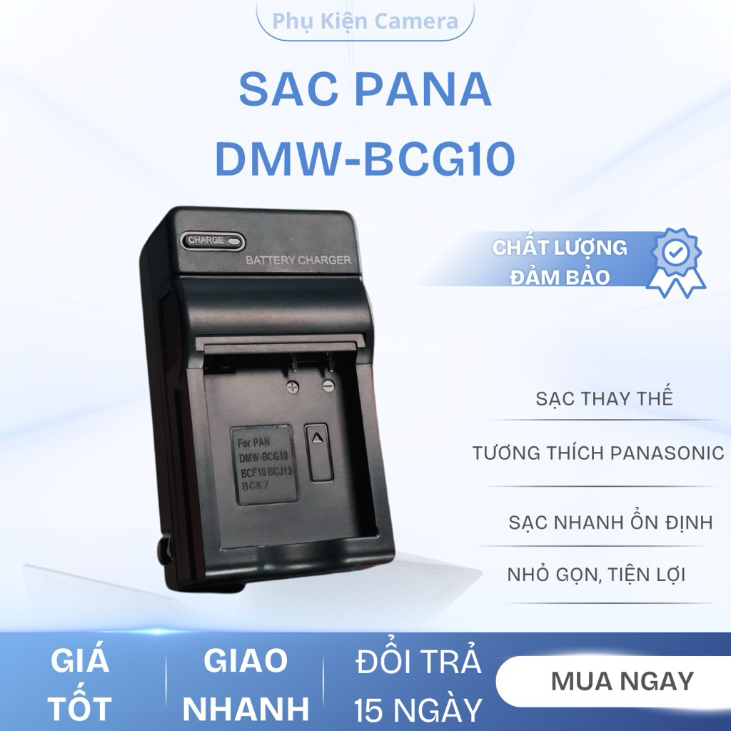 Sạc Pin Panasonic DMW-BCG10 / BCF10 / BCJ13 / BCK7 – Sạc Thay Thế Tương Thích Máy Ảnh Panasonic | Sạ
