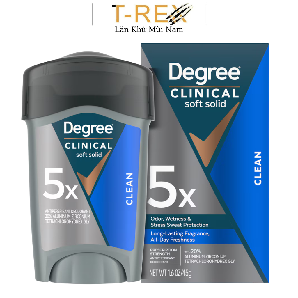 Lăn khử mùi chống mồ hôi mạnh Degree Men Clinical Protection Clean Antiperspirant Deodorant 45g