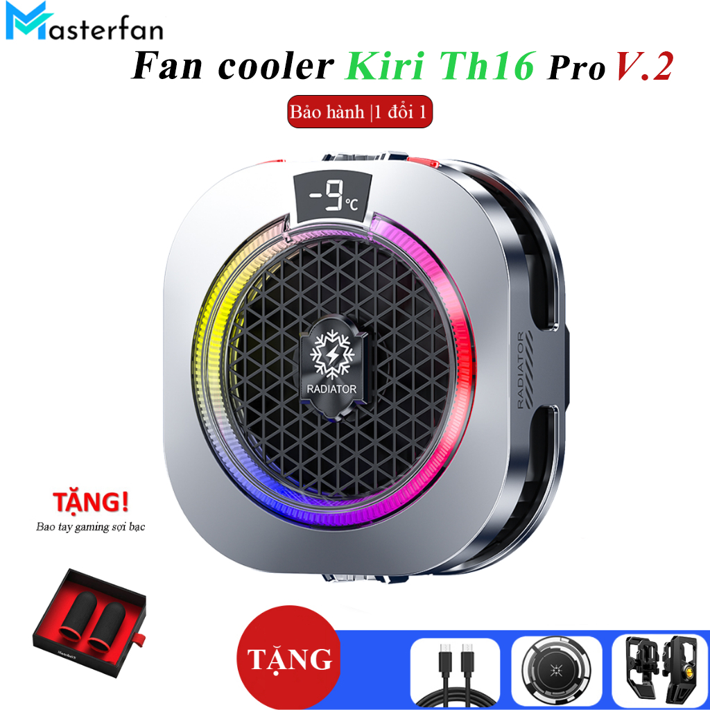 Quạt tản nhiệt điện thoại KIRI TH16 Pro V2 làm mát nhanh khi chơi game pubg