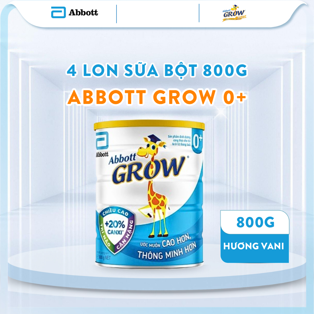 Combo 4/6 lon Sữa Abbott Grow 0+ chính hãng dạng bột 800g