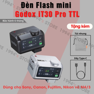 Đèn mini Flash Godox iT30 Pro - Có Auto - Pin sạc 560 shots - Có TTL - Làm Trigger - Type C - Dùng cho nhiều máy ảnh