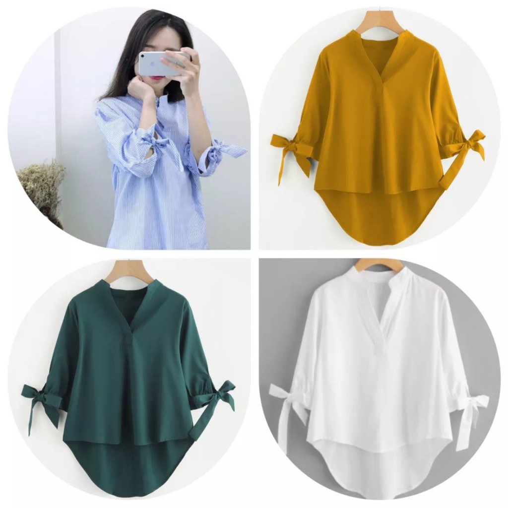 Áo Kiểu Nữ Cổ Trụ Tay Nơ Thời Trang💕𝑭𝑹𝑬𝑬𝑺𝑯𝑰𝑷💕[Giá gốc tận xưởng] ÁO KIỂU NỮ CÔNG SỞ