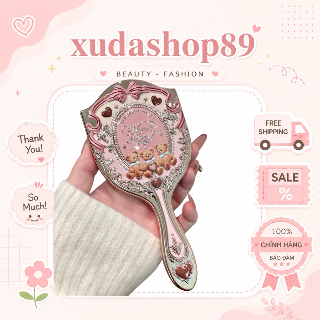 FlowerKnows 9th Anniversary Hair Cushion Brush – Lược Đệm Khí Gấu Hồng Cổ Điển