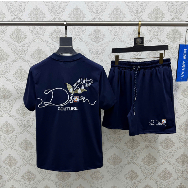 Bộ cộc Nam Mùa Hè Hoa Linh Lan Thêu màu Xanh Than Chất Cotton Cao Cấp  2 màu Họa Tiết In  Siêu Đẹp