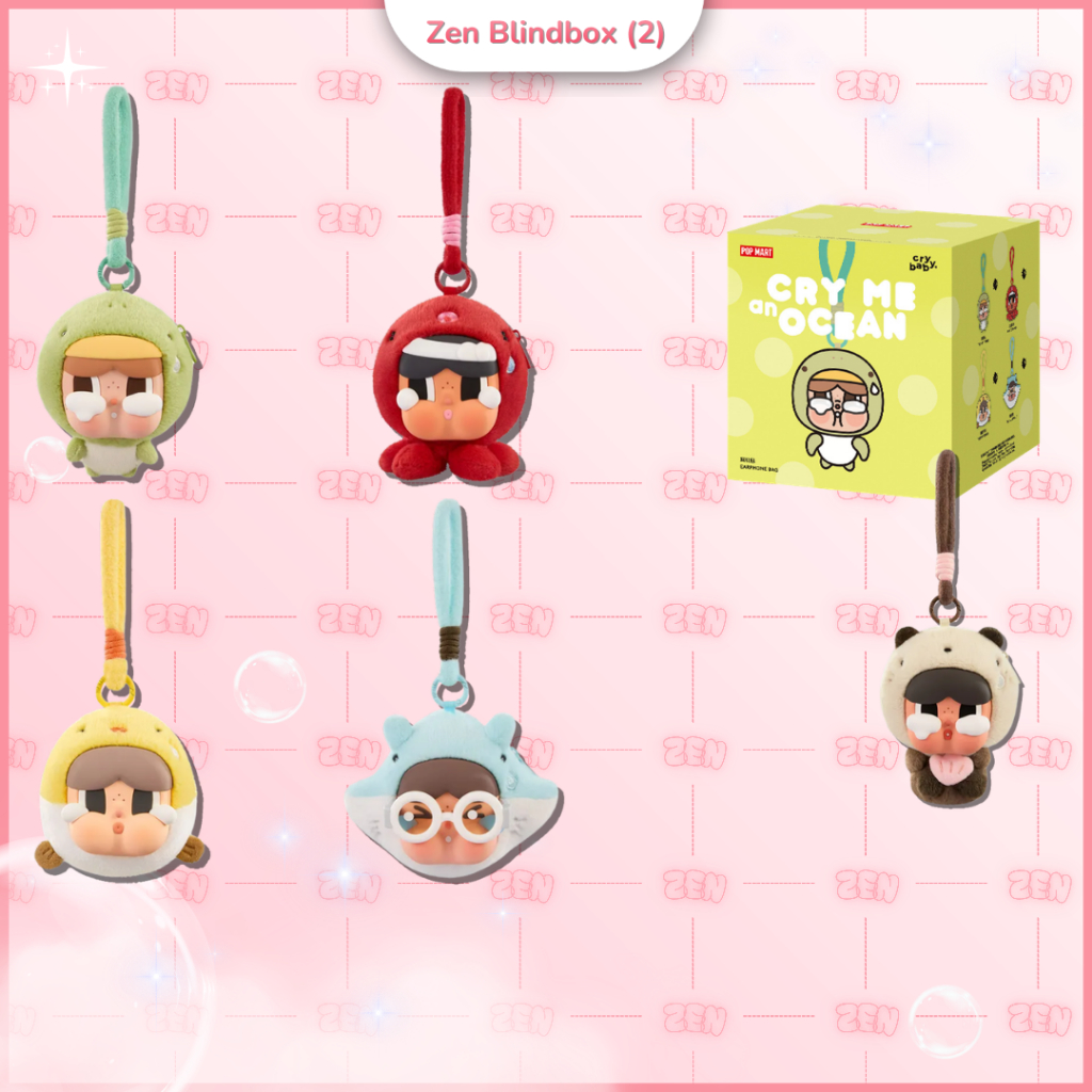 [CHÍNH HÃNG] Blindbox Crybaby Cry Me an Ocean Series Earphone Bag Móc Khóa Đựng Tai Nghe