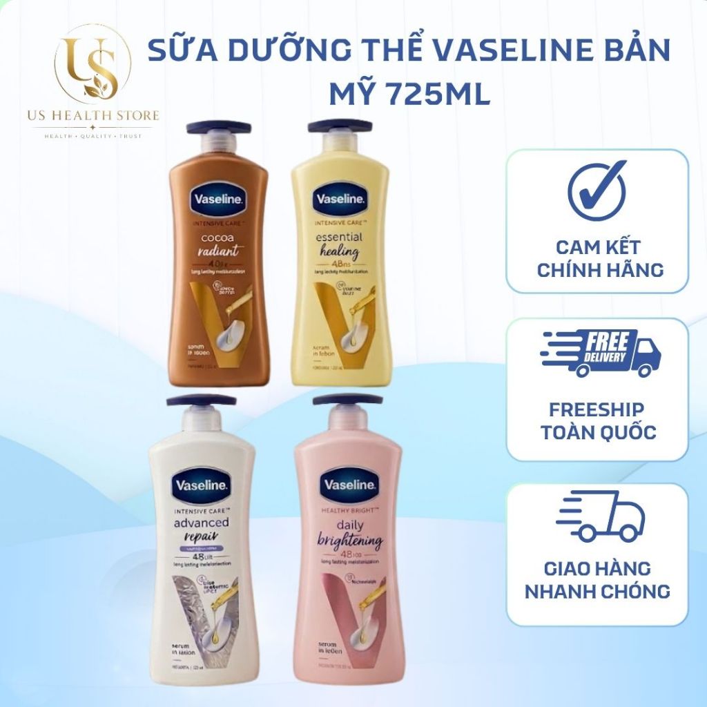 [HỎA TỐC] Dưỡng Thể Vaseline Bản Mỹ Chai 725ml