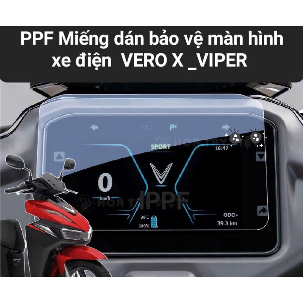 Miếng dán PPF VERO X -VIPER ,Miếng dán PPF màn hình xe điện Vinfast  Vero X - Viper.