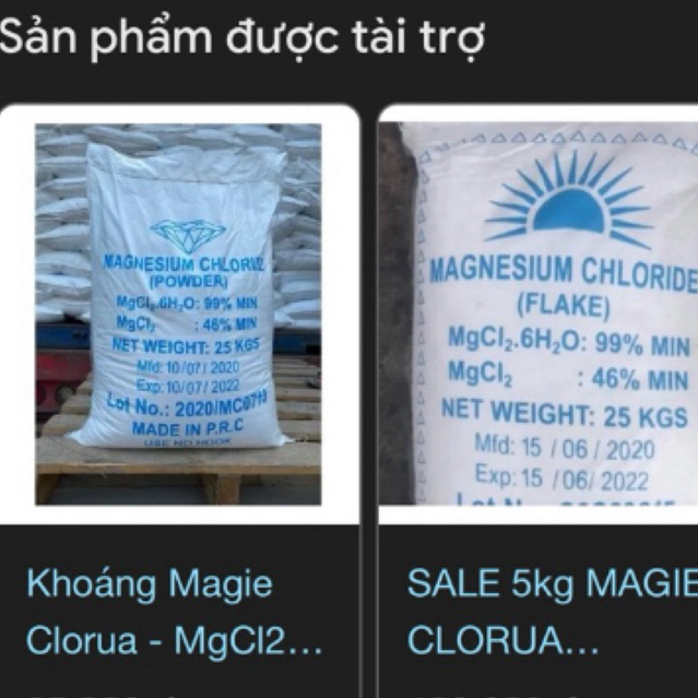 bao 25kg Mgcl2  chuyên thủy sản-