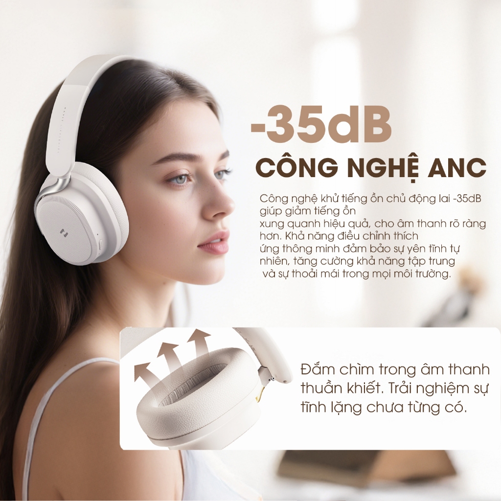 Tai nghe Bluetooth Headphone Havit Space NC01H Pin 132 tiếng | ANC 43dB | Kết Nối 2 TB | BT 6.0 | BigBuy360 - bigbuy360.vn