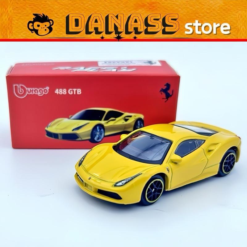 Mô hình xe Ferrari 488 GTB màu vàng tỉ lệ 1:64 - Diecast - Toy - Mô hình trưng bày