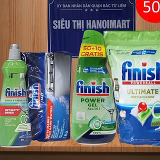 Gel nước rửa bát chén Finish hữu cơ Eco 0% EU Đức chính hãng 900ml, nước làm bóng bát finish eco
