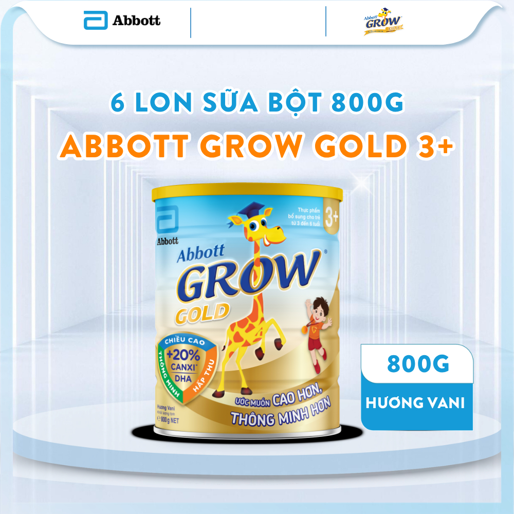 Combo 4/6 lon Sữa Abbott Grow 3+ chính hãng dạng bột 800g